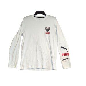 Puma Midfield Long Sleeve White Graphic Tee Shirt M
